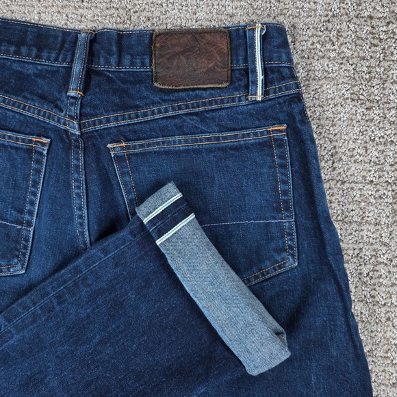 Gustin Other - Gustin Mens Cone Mills Selvedge Denim Jeans Dark Indigo Blue 12.5oz Button Fly